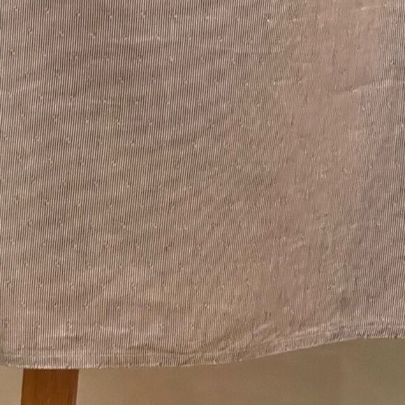 Medium Loft blue white striped 1/4 button down collared long sleeve blouse top - Picture 6 of 7